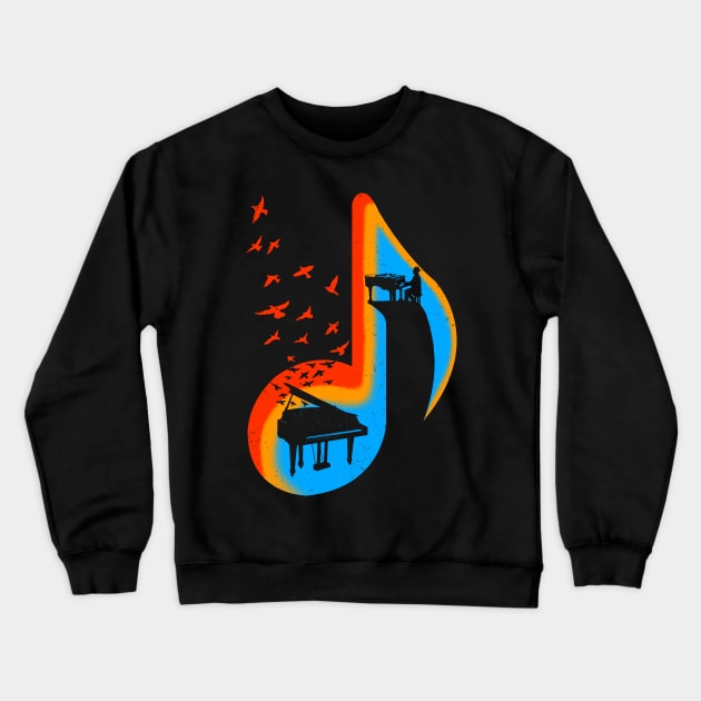 Music Piano Player Crewneck Sweatshirt by barmalisiRTB